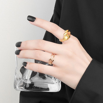 LIVVY Ασημί Χρώμα Ακανόνιστο Κοίλο Γεωμετρικό Δαχτυλίδι Γυναικείο Δαχτυλίδι Λιτό Μοναδικό Σχέδιο Μόδα Ρυθμιζόμενο κόσμημα