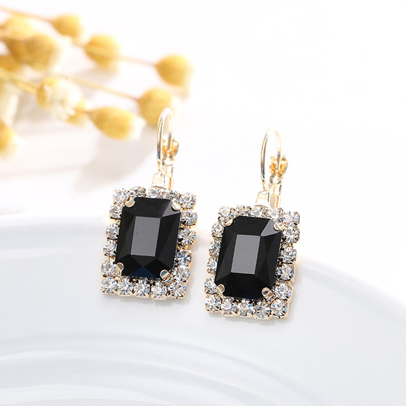 2022 Bijuterii de cristal noi Set de bijuterii de nuntă Cercei și colier cu zircon negru Set 3 piese Accesorii la modă pentru femei