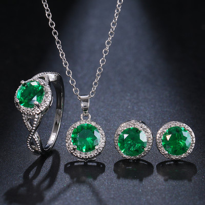 Emmaya luxus gyöngy menyasszonyi ékszer készletek női divat köbös cirkónia fülbevaló nyaklánc esküvői kiegészítők