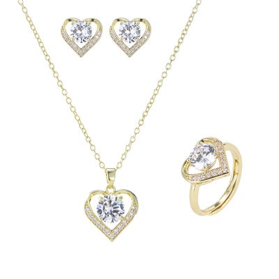 Emmaya luxus gyöngy menyasszonyi ékszer készletek női divat köbös cirkónia fülbevaló nyaklánc esküvői kiegészítők