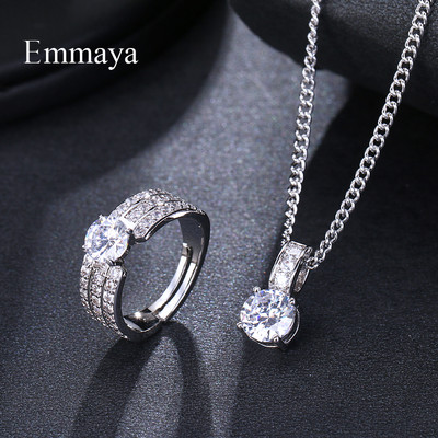 Emmaya luxus gyöngy menyasszonyi ékszer készletek női divat köbös cirkónia fülbevaló nyaklánc esküvői kiegészítők