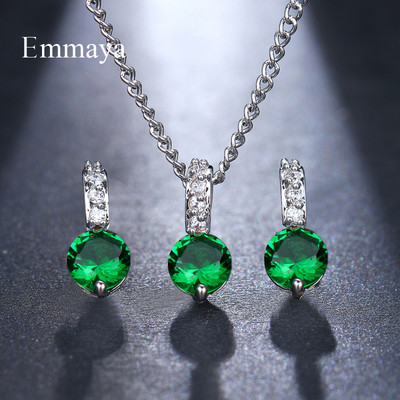 Emmaya luxus gyöngy menyasszonyi ékszer készletek női divat köbös cirkónia fülbevaló nyaklánc esküvői kiegészítők