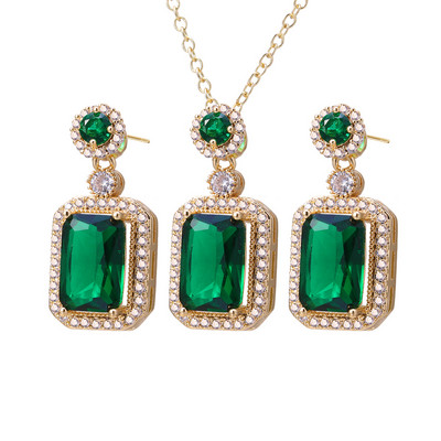 Emmaya luxus gyöngy menyasszonyi ékszer készletek női divat köbös cirkónia fülbevaló nyaklánc esküvői kiegészítők