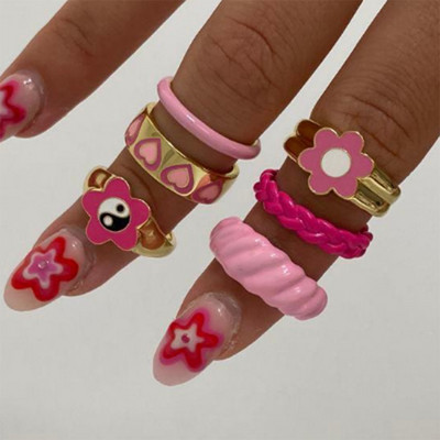 Cseppolaj szerelmes gyűrű nőknek Egyszerű, könnyű luxus női mosolygós pillangó ékszerek születésnapi parti ajándékok nagykereskedés közvetlen értékesítés