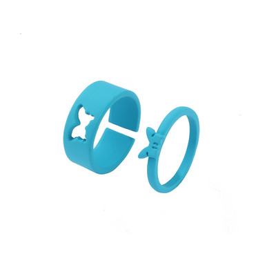 Cseppolaj szerelmes gyűrű nőknek Egyszerű, könnyű luxus női mosolygós pillangó ékszerek születésnapi parti ajándékok nagykereskedés közvetlen értékesítés