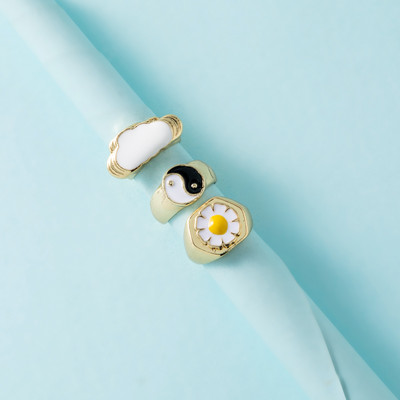 Cseppolaj szerelmes gyűrű nőknek Egyszerű, könnyű luxus női mosolygós pillangó ékszerek születésnapi parti ajándékok nagykereskedés közvetlen értékesítés