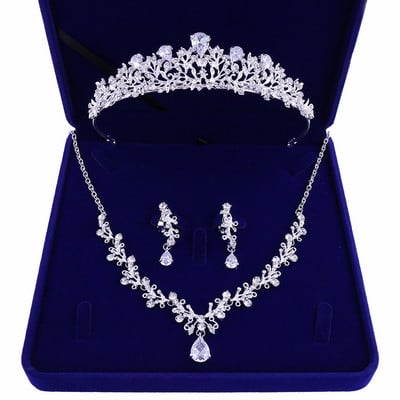 Prabangūs tauriųjų krištolinių lapų vestuvinių papuošalų rinkiniai Kalnų krištolo karūna Tiaras karolių auskarų rinkinys nuotakai Afrikos karoliukų papuošalų rinkiniai