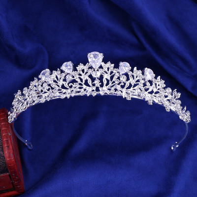 Πολυτελή Noble Crystal Leaf Νυφικά Σετ κοσμήματα Rhinestone Crown Tiaras Σκουλαρίκια κολιέ Σετ για Bride African Beads Σετ κοσμημάτων