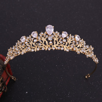 Πολυτελή Noble Crystal Leaf Νυφικά Σετ κοσμήματα Rhinestone Crown Tiaras Σκουλαρίκια κολιέ Σετ για Bride African Beads Σετ κοσμημάτων