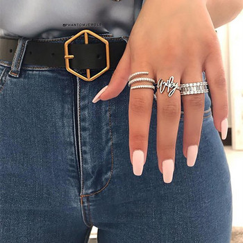 Χαριτωμένο 3 στρογγυλό ασημένιο δαχτυλίδι με πέτρα ζιργκόν Bling για γυναίκες Μόδα κοσμήματα Δαχτυλίδι αρραβώνων γάμου 2022