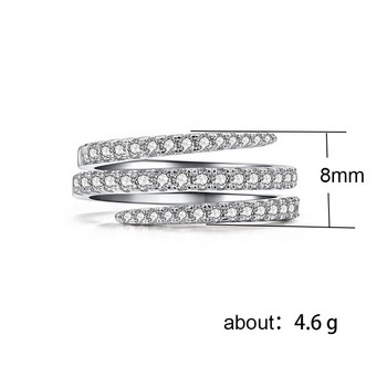 Χαριτωμένο 3 στρογγυλό ασημένιο δαχτυλίδι με πέτρα ζιργκόν Bling για γυναίκες Μόδα κοσμήματα Δαχτυλίδι αρραβώνων γάμου 2022