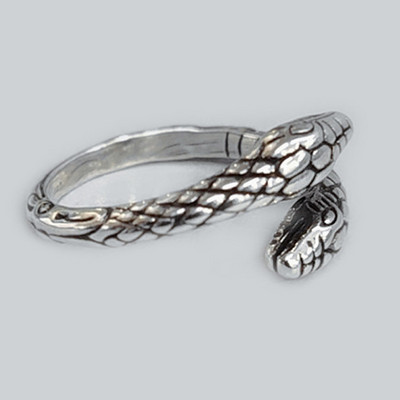 Retro punk prsten sa zmijom za muškarce, žene, pretjerano starinsko srebrnaste boje, modna osobnost, stereoskopski podesivi prstenovi