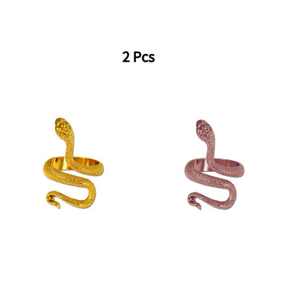 Retro punk prsten sa zmijom za muškarce, žene, pretjerano starinsko srebrnaste boje, modna osobnost, stereoskopski podesivi prstenovi