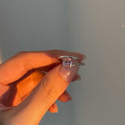 Rózsaszín kristály szabálytalan szív gyűrű nőknek Kreatív kék opál szív nyitott gyűrű fényes geometrikus cirkon gyűrű vintage Y2K ékszer