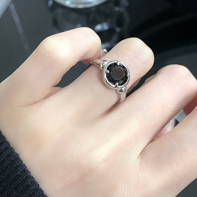 Rózsaszín kristály szabálytalan szív gyűrű nőknek Kreatív kék opál szív nyitott gyűrű fényes geometrikus cirkon gyűrű vintage Y2K ékszer