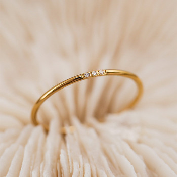 New Fashion 1mm από ανοξείδωτο ατσάλι Cubic Zirconia Thin Finger Ring Fashion Κοσμήματα Ζιργκόν Δαχτυλίδι γάμου