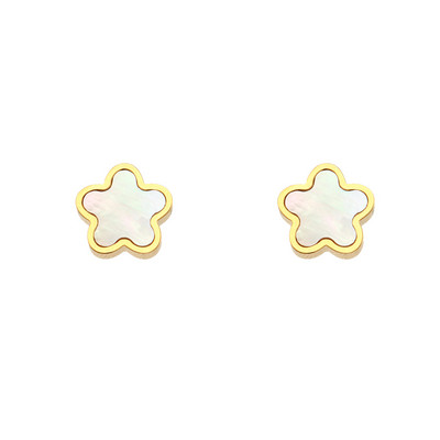 2022 új rozsdamentes acél kis aranyos akril héj zöld fekete fehér szerencsés virág fülbevaló medál nyaklánc ékszer készlet