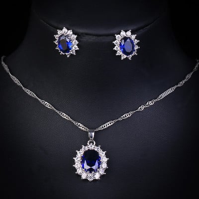 Két méretű új dizájn luxus AAA cirkon olívaágú fülbevaló és medál ékszerkészlet divatos női esküvői ékszerkészlet AS128