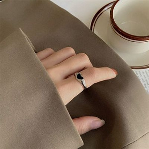 Szívgyűrűk női punk lányoknak hip-hop ékszerek koreai vintage harajuku kiváló minőségű ezüst színű nyitott gyűrűs lány 2021 divatos