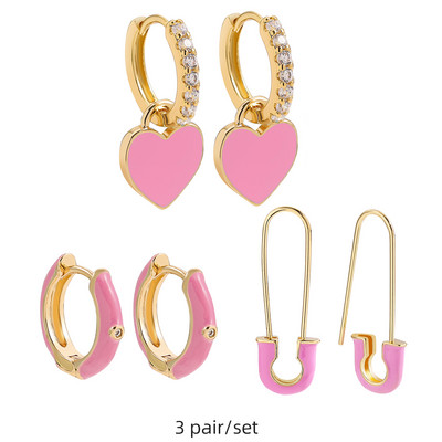 Set de cercei huggie cu piercing rotund multicolor Boho pentru femei, fete, drăguț, inimă, stea, zâmbet, bijuterii cercei cu pandantiv
