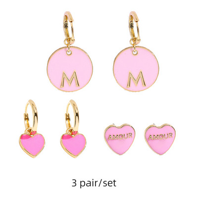 Set de cercei huggie cu piercing rotund multicolor Boho pentru femei, fete, drăguț, inimă, stea, zâmbet, bijuterii cercei cu pandantiv
