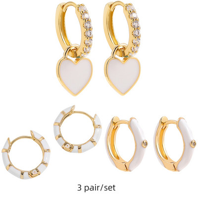 Set de cercei huggie cu piercing rotund multicolor Boho pentru femei, fete, drăguț, inimă, stea, zâmbet, bijuterii cercei cu pandantiv