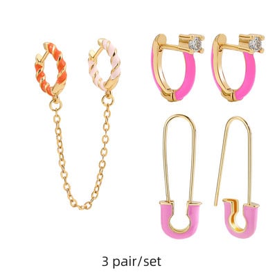 Set de cercei huggie cu piercing rotund multicolor Boho pentru femei, fete, drăguț, inimă, stea, zâmbet, bijuterii cercei cu pandantiv