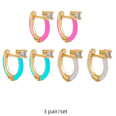 Set de cercei huggie cu piercing rotund multicolor Boho pentru femei, fete, drăguț, inimă, stea, zâmbet, bijuterii cercei cu pandantiv