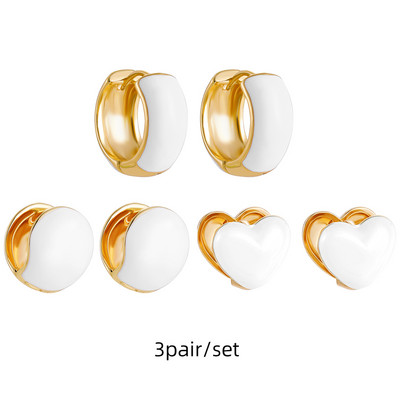 Set de cercei huggie cu piercing rotund multicolor Boho pentru femei, fete, drăguț, inimă, stea, zâmbet, bijuterii cercei cu pandantiv