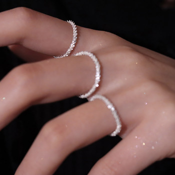 Μόδα Ασημένιο Χρώμα Αφρώδη Δαχτυλίδι για Γυναικεία Κορίτσια Κορεάτικο Απλό Στυλ Ευέλικτο Διακοσμητικό Κοσμήματα Δαχτυλίδι Δαχτυλίδι Δακτυλίου