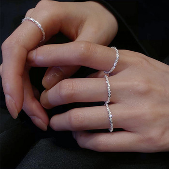 Μόδα Ασημένιο Χρώμα Αφρώδη Δαχτυλίδι για Γυναικεία Κορίτσια Κορεάτικο Απλό Στυλ Ευέλικτο Διακοσμητικό Κοσμήματα Δαχτυλίδι Δαχτυλίδι Δακτυλίου