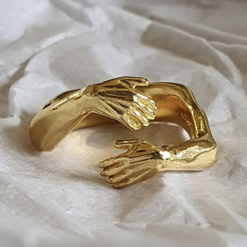 Gothic Hug Muscle Hands Rings για Γυναικεία Ανδρικά Ρυθμιζόμενα Δαχτυλίδι με ανοιχτή μανσέτα Δαχτυλίδι γάμου Δαχτυλίδι για ζευγάρι Vintage Κοσμήματα Anillos Bague