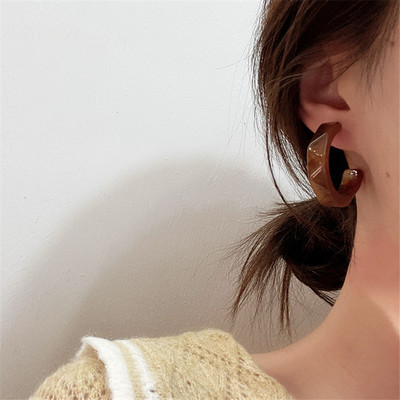 2021, cercei cu cerc în formă de C, acrilic, geometric, acrilic, pentru femei, fete, tendințe, cercei agățați, bijuterii pentru călătorii, cadouri