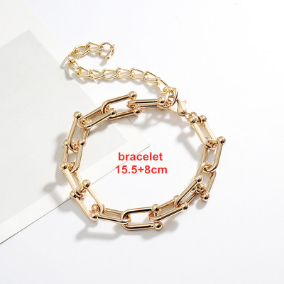 Wgoud Novi dizajn Personality Lanci Komplet nakita Unikatni Punk Statement Lanci Ogrlica Narukvica Naušnice za žene