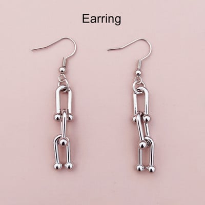 Wgoud Novi dizajn Personality Lanci Komplet nakita Unikatni Punk Statement Lanci Ogrlica Narukvica Naušnice za žene