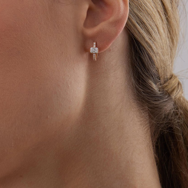 CRMYA Fashion Cubic Zirconia Cz Cercei cu cerc placat cu aur argint pentru femei logodna nunta bijuterii la modă