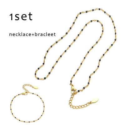 ZMZY divatos zománcláncok nyaklánc karkötő ékszer készletek rozsdamentes acél lánc barkácsolás többszínű női nagykereskedés esküvői ajándékok