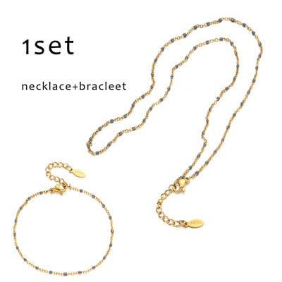 ZMZY divatos zománcláncok nyaklánc karkötő ékszer készletek rozsdamentes acél lánc barkácsolás többszínű női nagykereskedés esküvői ajándékok