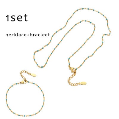 ZMZY divatos zománcláncok nyaklánc karkötő ékszer készletek rozsdamentes acél lánc barkácsolás többszínű női nagykereskedés esküvői ajándékok