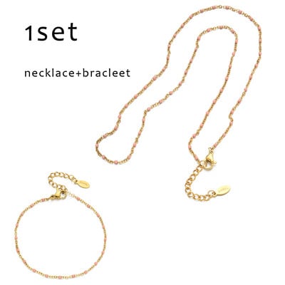 ZMZY divatos zománcláncok nyaklánc karkötő ékszer készletek rozsdamentes acél lánc barkácsolás többszínű női nagykereskedés esküvői ajándékok