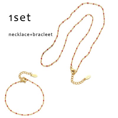 ZMZY divatos zománcláncok nyaklánc karkötő ékszer készletek rozsdamentes acél lánc barkácsolás többszínű női nagykereskedés esküvői ajándékok