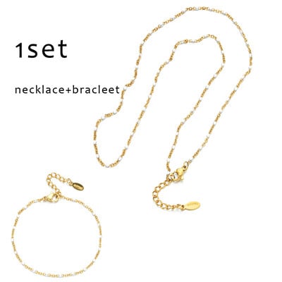 ZMZY divatos zománcláncok nyaklánc karkötő ékszer készletek rozsdamentes acél lánc barkácsolás többszínű női nagykereskedés esküvői ajándékok