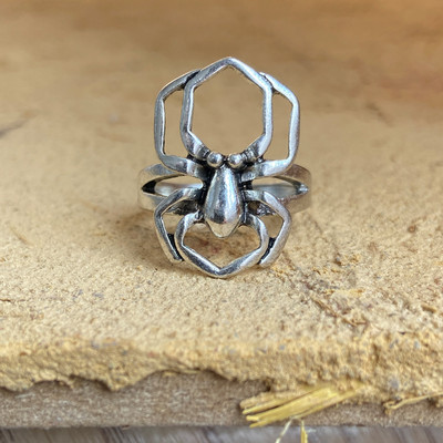 Set de inele inimii punk gotice pentru femei Zaruri negre Vintage Spades As placat cu argint Retro cu strass Charm Biliard Bijuterii pentru degete