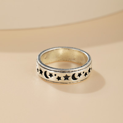 Set de inele inimii punk gotice pentru femei Zaruri negre Vintage Spades As placat cu argint Retro cu strass Charm Biliard Bijuterii pentru degete