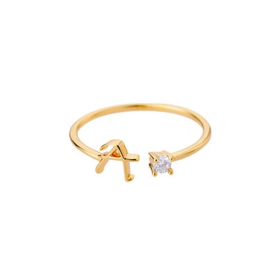 Inele minuscule cu litere inițiale pentru femei, din oțel inoxidabil, cu litere, inel ajustabil AZ, bijuterii estetice Boho, bijoux femme