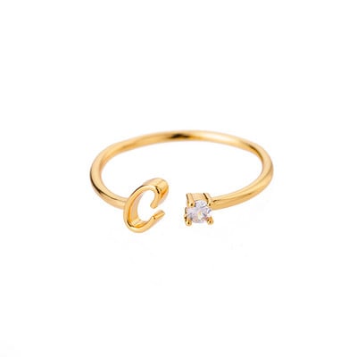 Inele minuscule cu litere inițiale pentru femei, din oțel inoxidabil, cu litere, inel ajustabil AZ, bijuterii estetice Boho, bijoux femme