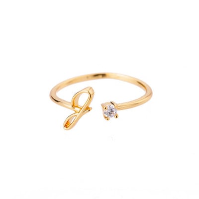 Inele minuscule cu litere inițiale pentru femei, din oțel inoxidabil, cu litere, inel ajustabil AZ, bijuterii estetice Boho, bijoux femme