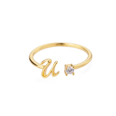 Inele minuscule cu litere inițiale pentru femei, din oțel inoxidabil, cu litere, inel ajustabil AZ, bijuterii estetice Boho, bijoux femme