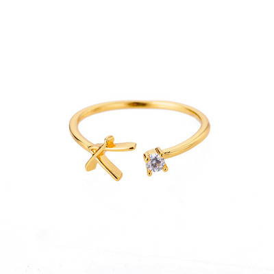 Inele minuscule cu litere inițiale pentru femei, din oțel inoxidabil, cu litere, inel ajustabil AZ, bijuterii estetice Boho, bijoux femme