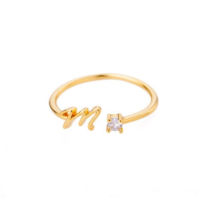 Inele minuscule cu litere inițiale pentru femei, din oțel inoxidabil, cu litere, inel ajustabil AZ, bijuterii estetice Boho, bijoux femme